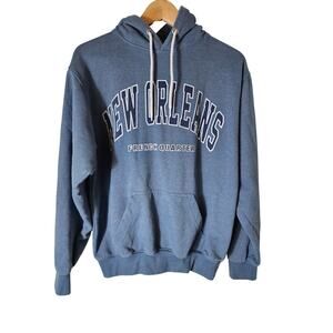 NEW ORLEANS French Quarter Blue Heavy Active Pullover Hoodie SZ M
